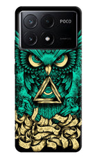Green Owl Poco X6 Pro Hard Case Back Cover by Casekaro
