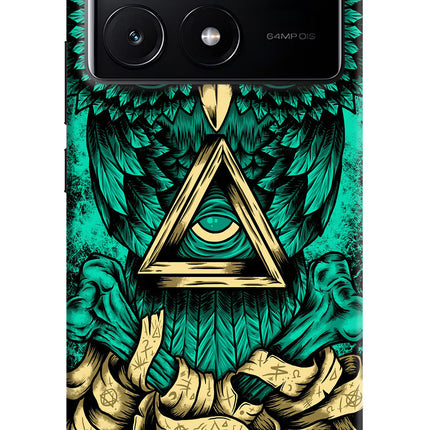 Green Owl Poco X6 Pro Hard Case Back Cover by Casekaro
