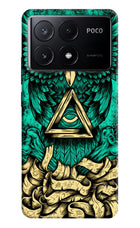 Green Owl Poco X6 Pro Hard Case Back Cover by Casekaro
