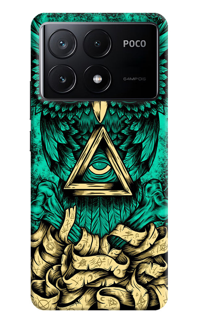 Green Owl Poco X6 Pro Hard Case Back Cover by Casekaro
