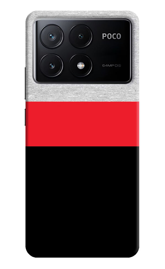 Tri Color Pattern Poco X6 Pro Hard Case Back Cover by Casekaro