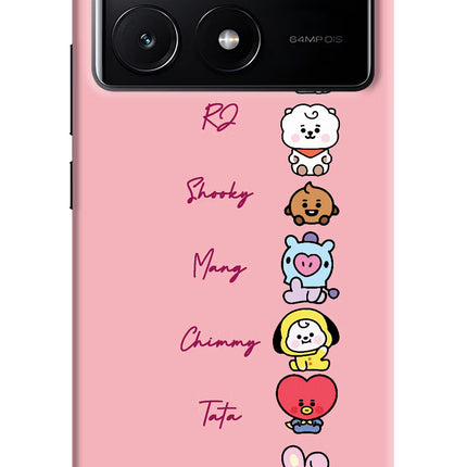 BTS names Poco X6 Pro Hard Case Back Cover by Casekaro