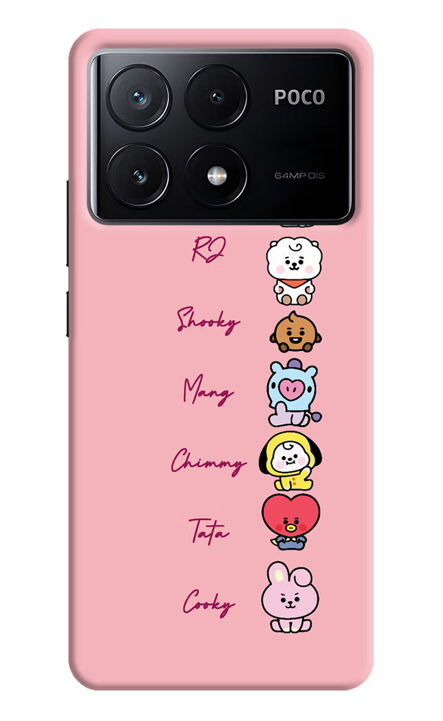 BTS names Poco X6 Pro Hard Case Back Cover by Casekaro