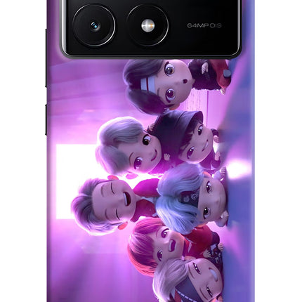 BTS Chibi Poco X6 Pro Hard Case Back Cover by Casekaro