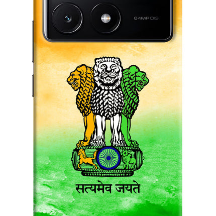 Satyamev Jayate Flag Poco X6 Pro Hard Case Back Cover by Casekaro