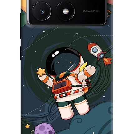 Cartoon Astronaut Poco X6 Pro Hard Case Back Cover by Casekaro