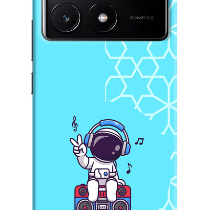 Cute Astronaut Chilling Poco X6 Pro Hard Case Back Cover by Casekaro