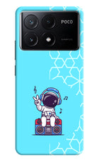 Cute Astronaut Chilling Poco X6 Pro Hard Case Back Cover by Casekaro