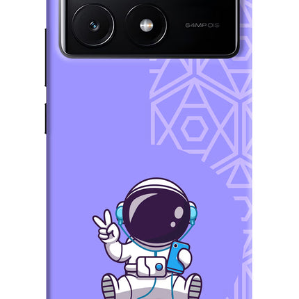 Cute Astronaut Chilling Poco X6 Pro Hard Case Back Cover by Casekaro