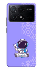 Cute Astronaut Chilling Poco X6 Pro Hard Case Back Cover by Casekaro