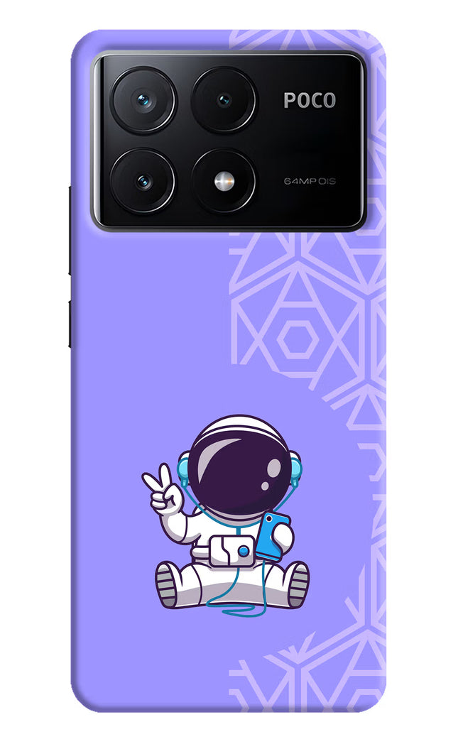 Cute Astronaut Chilling Poco X6 Pro Hard Case Back Cover by Casekaro