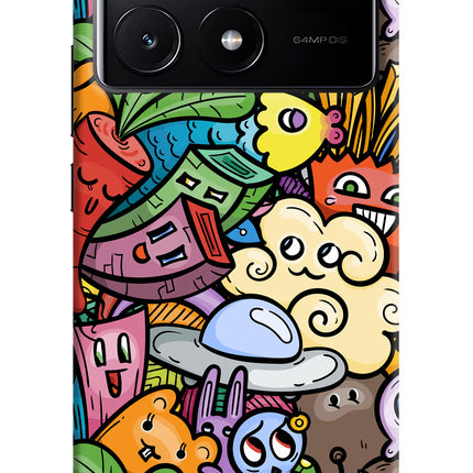 Veggie Doodle Poco X6 Pro Hard Case Back Cover by Casekaro