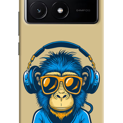 Monkey Headphone Poco X6 Pro Hard Case Back Cover by Casekaro