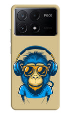 Monkey Headphone Poco X6 Pro Hard Case Back Cover by Casekaro