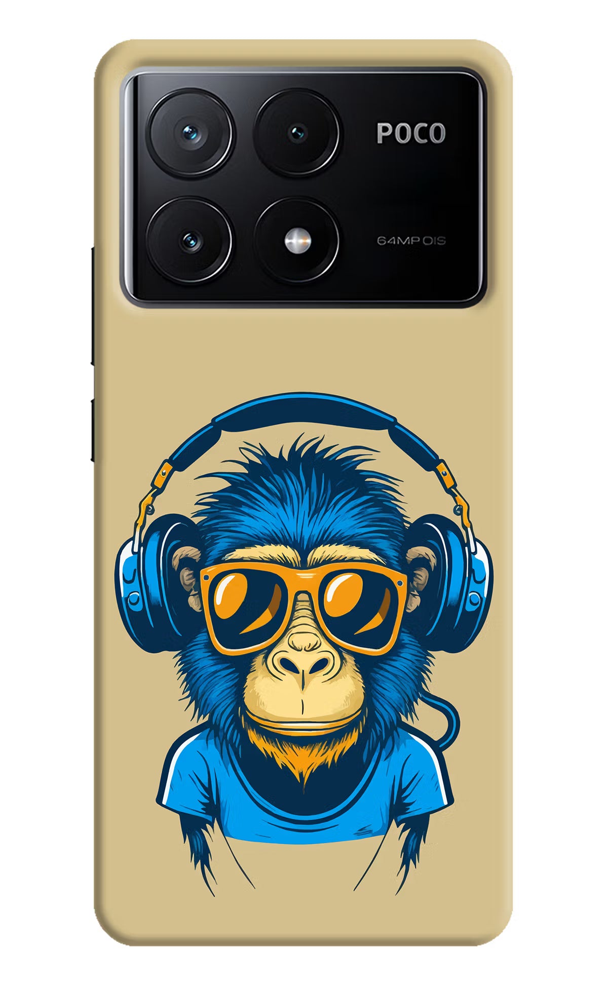 Monkey Headphone Poco X6 Pro Hard Case Back Cover by Casekaro