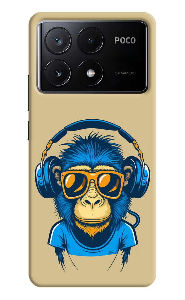 Monkey Headphone Poco X6 Pro Hard Case Back Cover by Casekaro