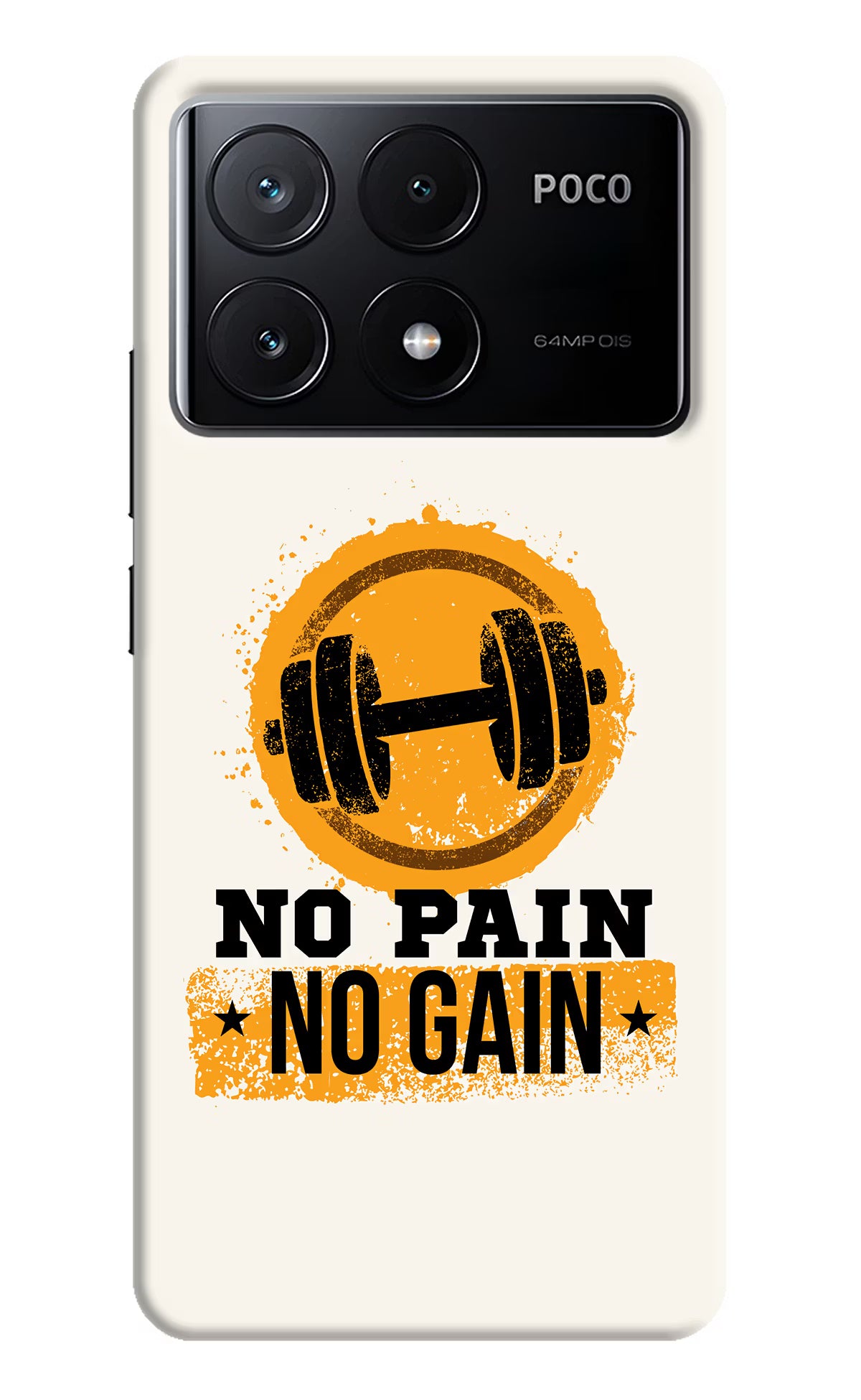 No Pain No Gain Poco X6 Pro Hard Case Back Cover by Casekaro