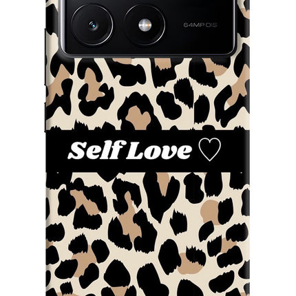 Leopard Print Self Love Poco X6 Pro Hard Case Back Cover by Casekaro
