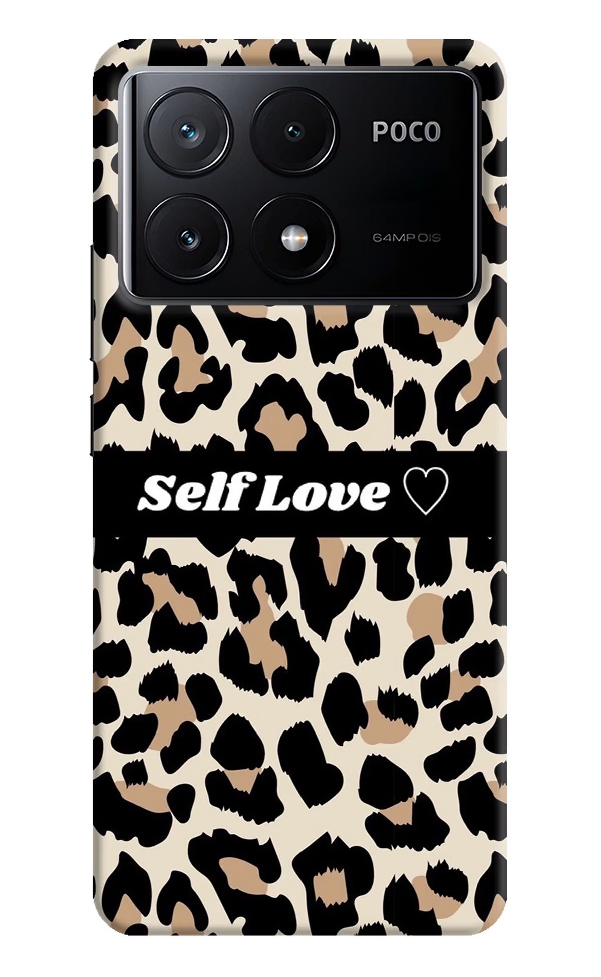 Leopard Print Self Love Poco X6 Pro Hard Case Back Cover by Casekaro