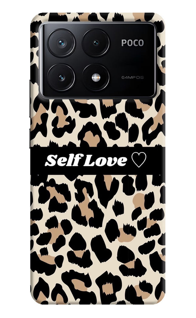 Leopard Print Self Love Poco X6 Pro Hard Case Back Cover by Casekaro