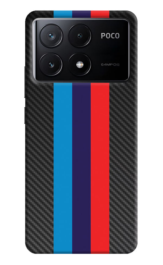 BMW Stripes Pattern Poco X6 Pro Hard Case Back Cover by Casekaro