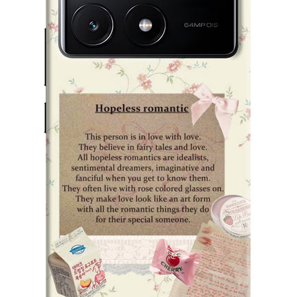 Hopeless Romantic Poco X6 Pro Hard Case Back Cover by Casekaro