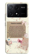 Hopeless Romantic Poco X6 Pro Hard Case Back Cover by Casekaro