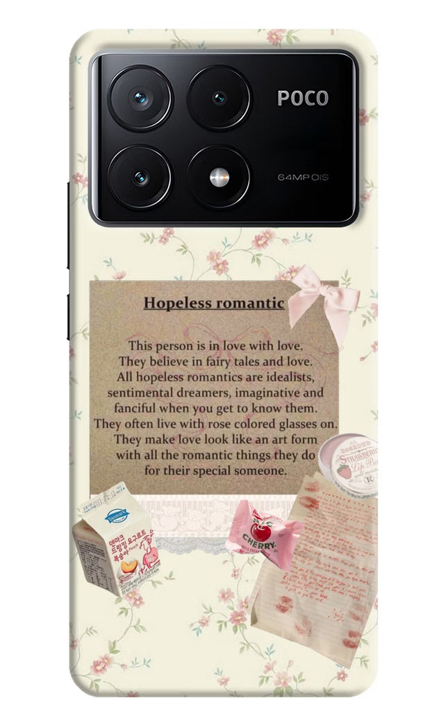 Hopeless Romantic Poco X6 Pro Hard Case Back Cover by Casekaro