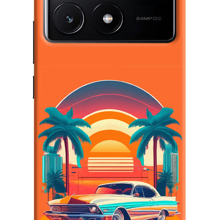 Palm Drive 80s Poco X6 Pro Hard Case Back Cover by Casekaro