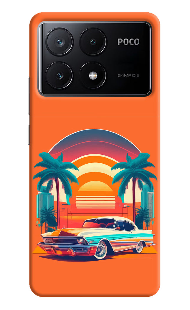 Palm Drive 80s Poco X6 Pro Hard Case Back Cover by Casekaro