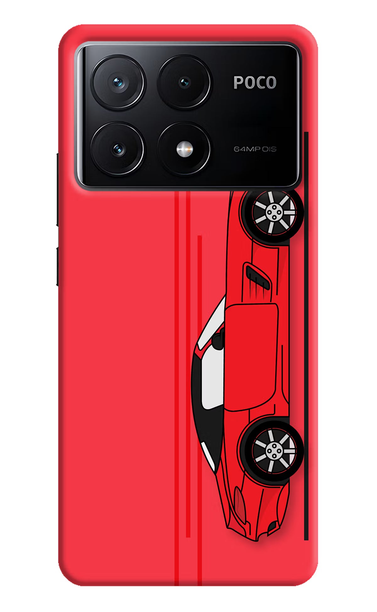 Red Velocity Poco X6 Pro Hard Case Back Cover by Casekaro