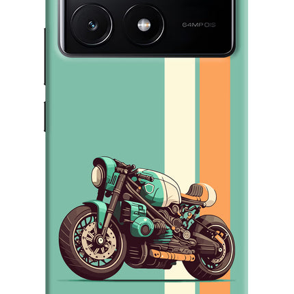Striped Moto Drift Poco X6 Pro Hard Case Back Cover by Casekaro