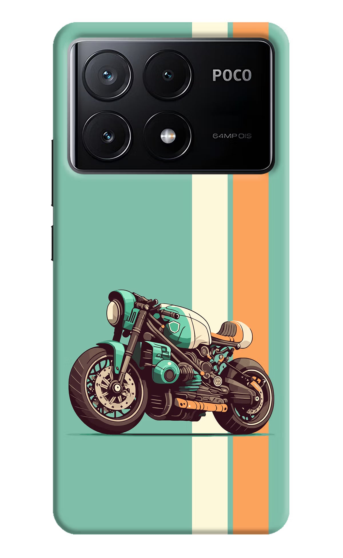 Striped Moto Drift Poco X6 Pro Hard Case Back Cover by Casekaro