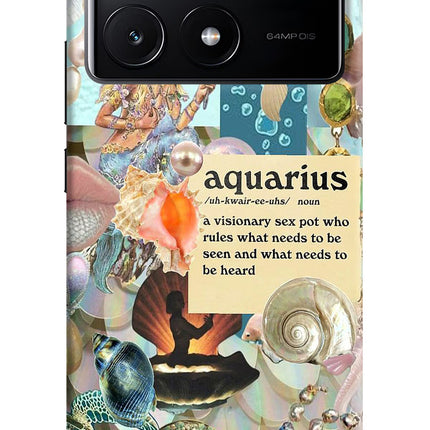 Aquarius Zodiac Poco X6 Pro Hard Case Back Cover by Casekaro