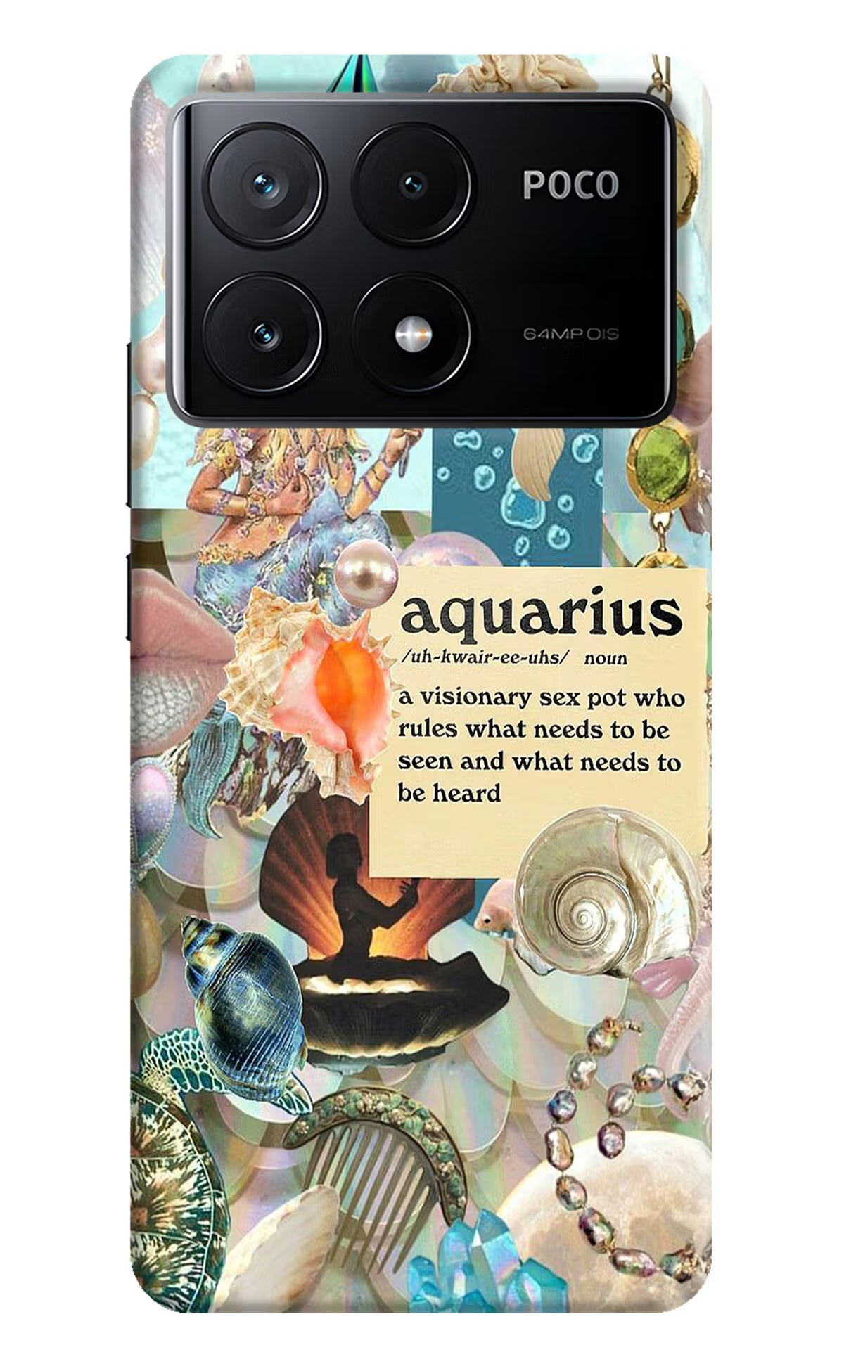 Aquarius Zodiac Poco X6 Pro Hard Case Back Cover by Casekaro