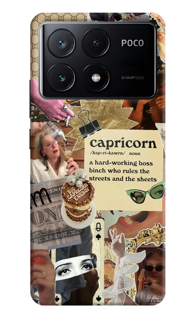 Capricorn Zodiac Poco X6 Pro Hard Case Back Cover by Casekaro
