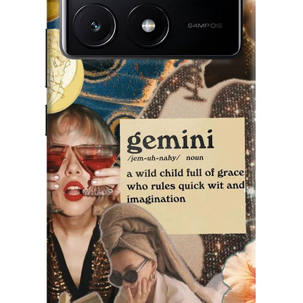 Gemini Zodiac Poco X6 Pro Hard Case Back Cover by Casekaro