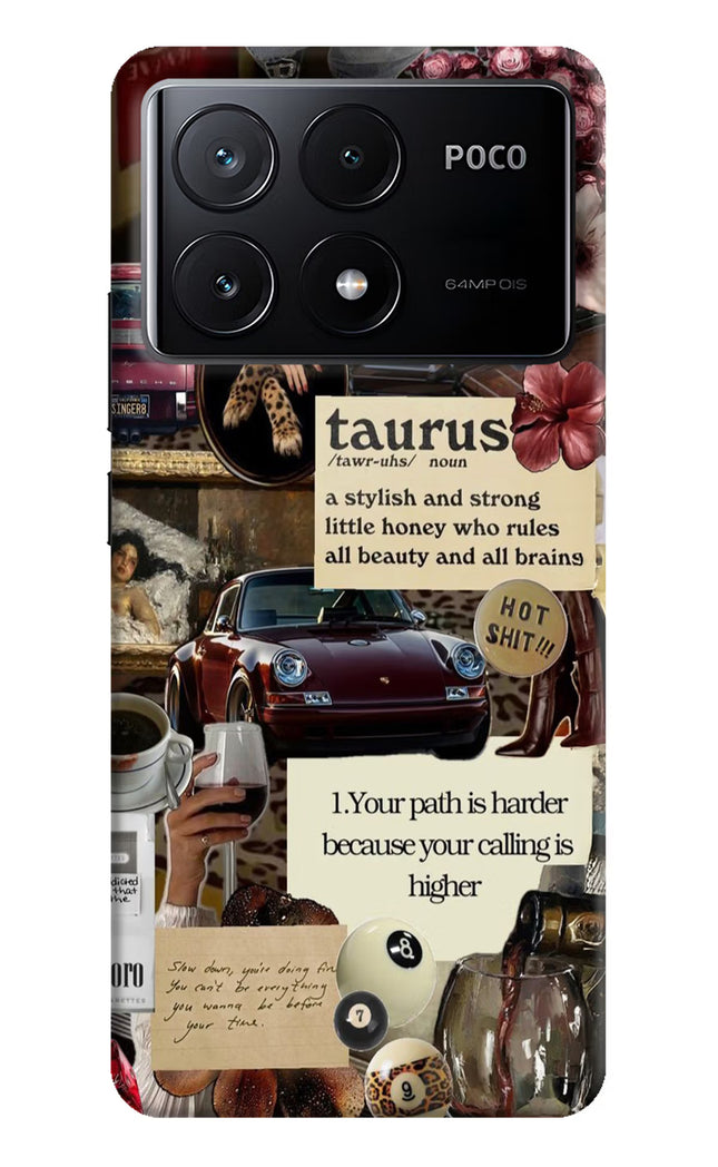 Taurus Zodiac Poco X6 Pro Hard Case Back Cover by Casekaro