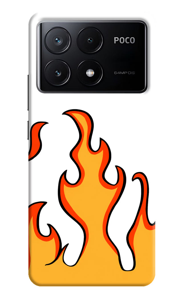 Fired Up – White Poco X6 Pro Hard Case Back Cover by Casekaro