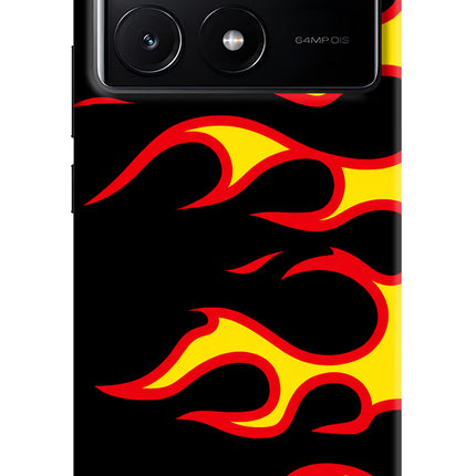 Side Sweep Flames Poco X6 Pro Hard Case Back Cover by Casekaro