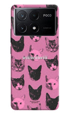 Pink Cats Poco X6 Pro Hard Case Back Cover by Casekaro