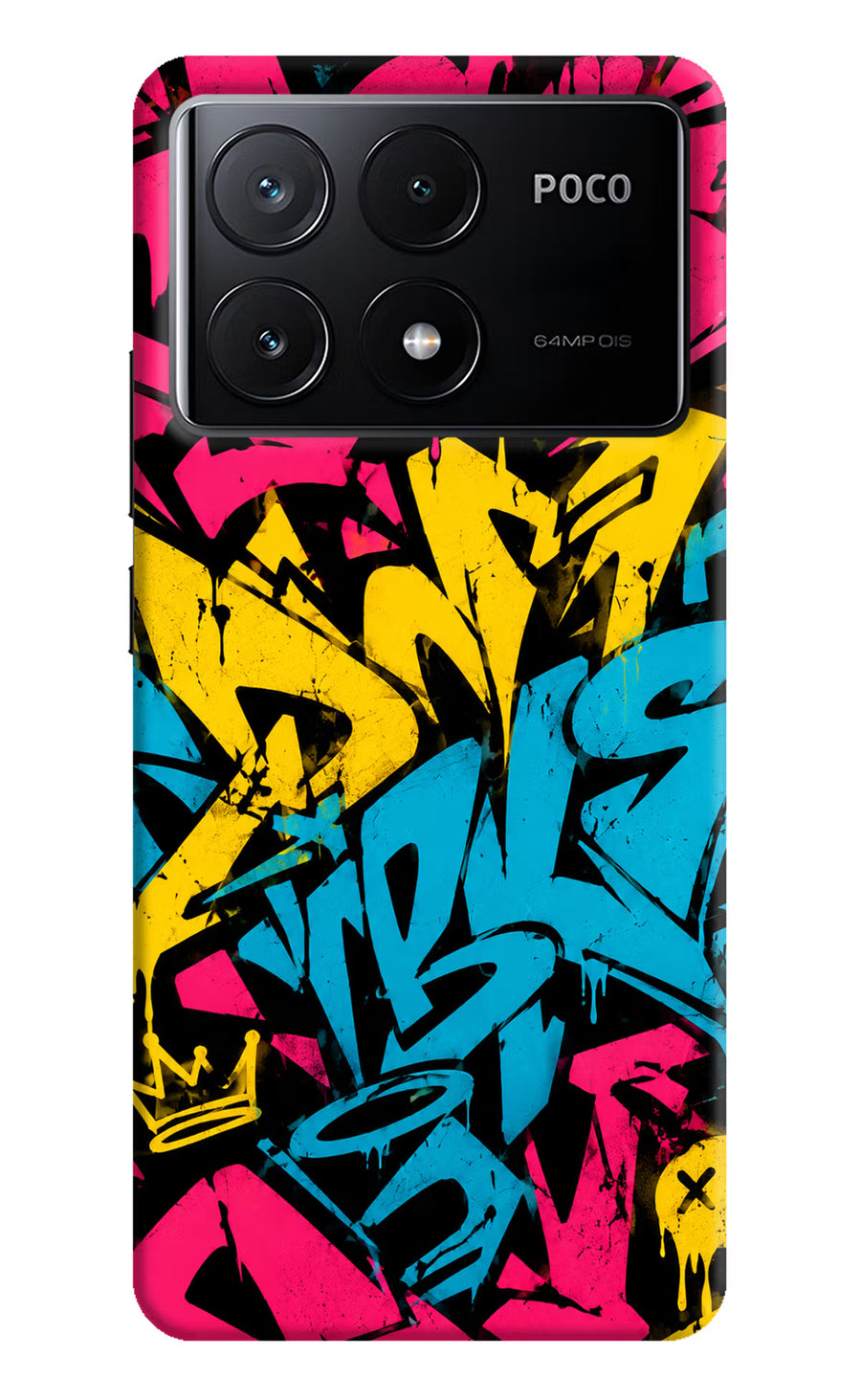 Graffiti Vibe Poco X6 Pro Back Cover, Hard case