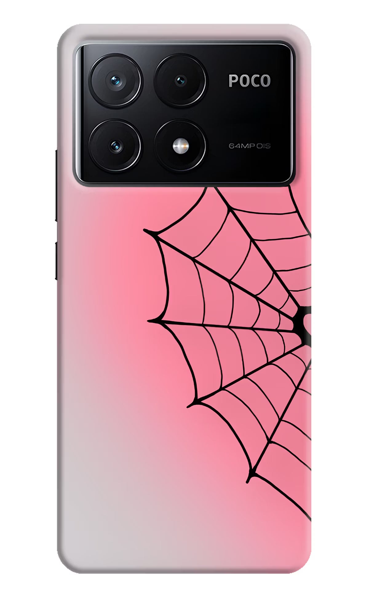 Pink Web Poco X6 Pro Back Cover