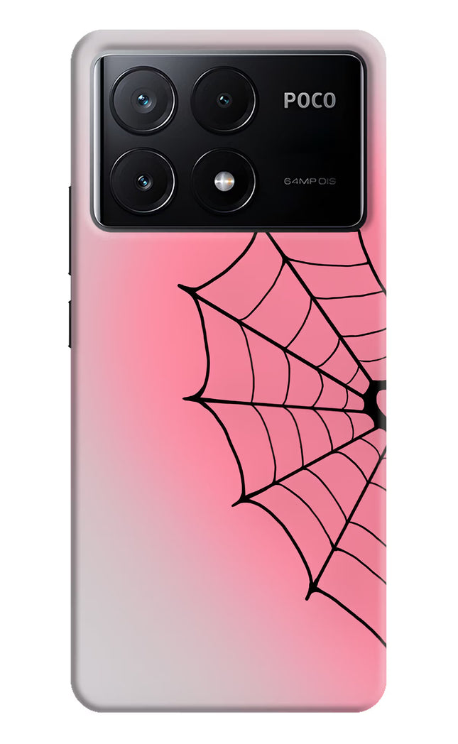 Pink Web Poco X6 Pro Hard Case Back Cover by Casekaro