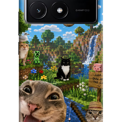 Minecraft Cat Chaos Poco X6 Pro Hard Case Back Cover by Casekaro