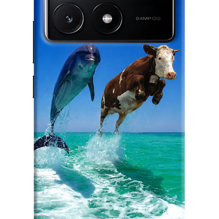 Dolphin vs Cow Poco X6 Pro Hard Case Back Cover by Casekaro