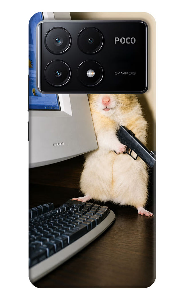 Hacker Hamster Poco X6 Pro Hard Case Back Cover by Casekaro