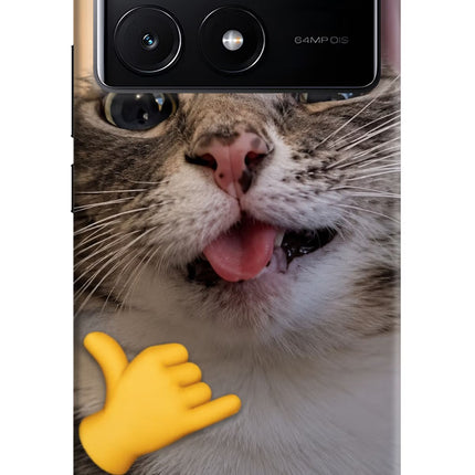 Silly Cat Call Poco X6 Pro Hard Case Back Cover by Casekaro