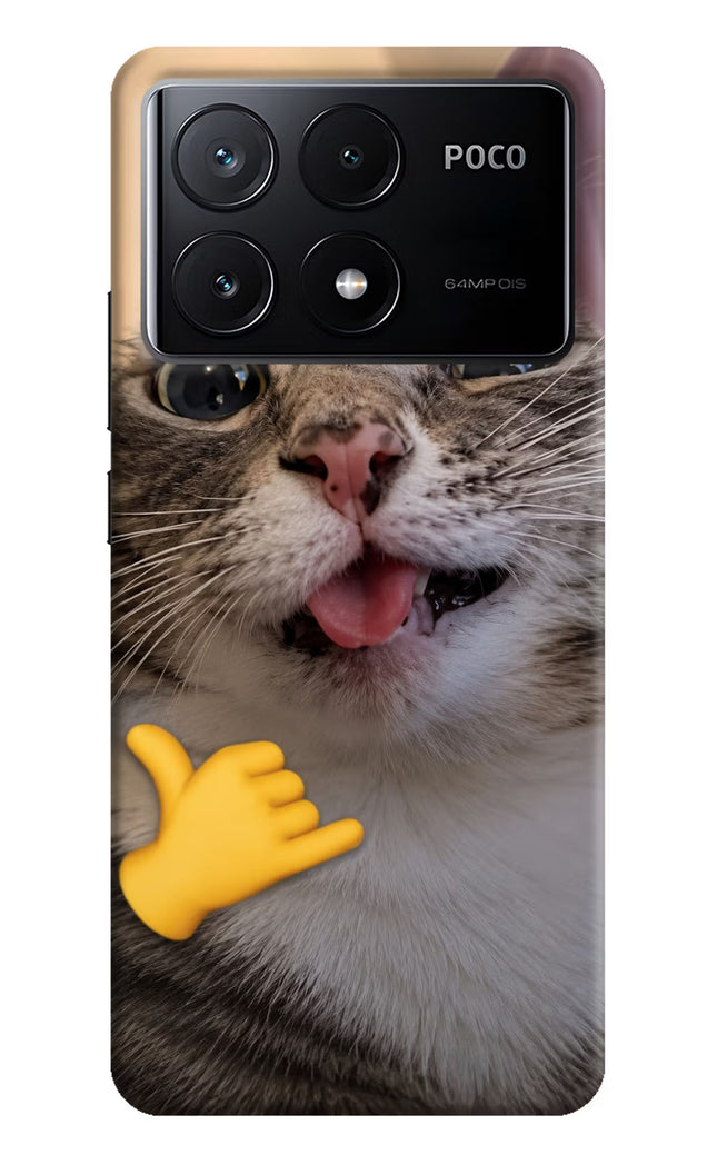 Silly Cat Call Poco X6 Pro Hard Case Back Cover by Casekaro