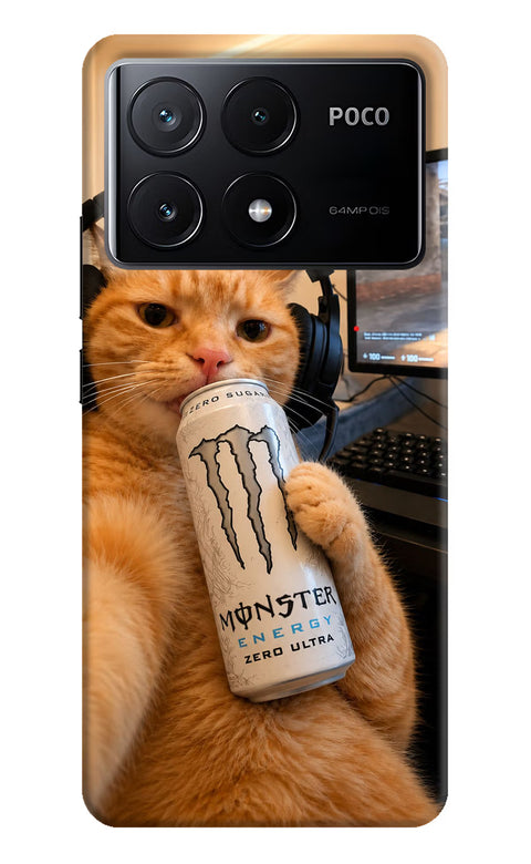 Gamer Cat Energy Poco X6 Pro Back Cover